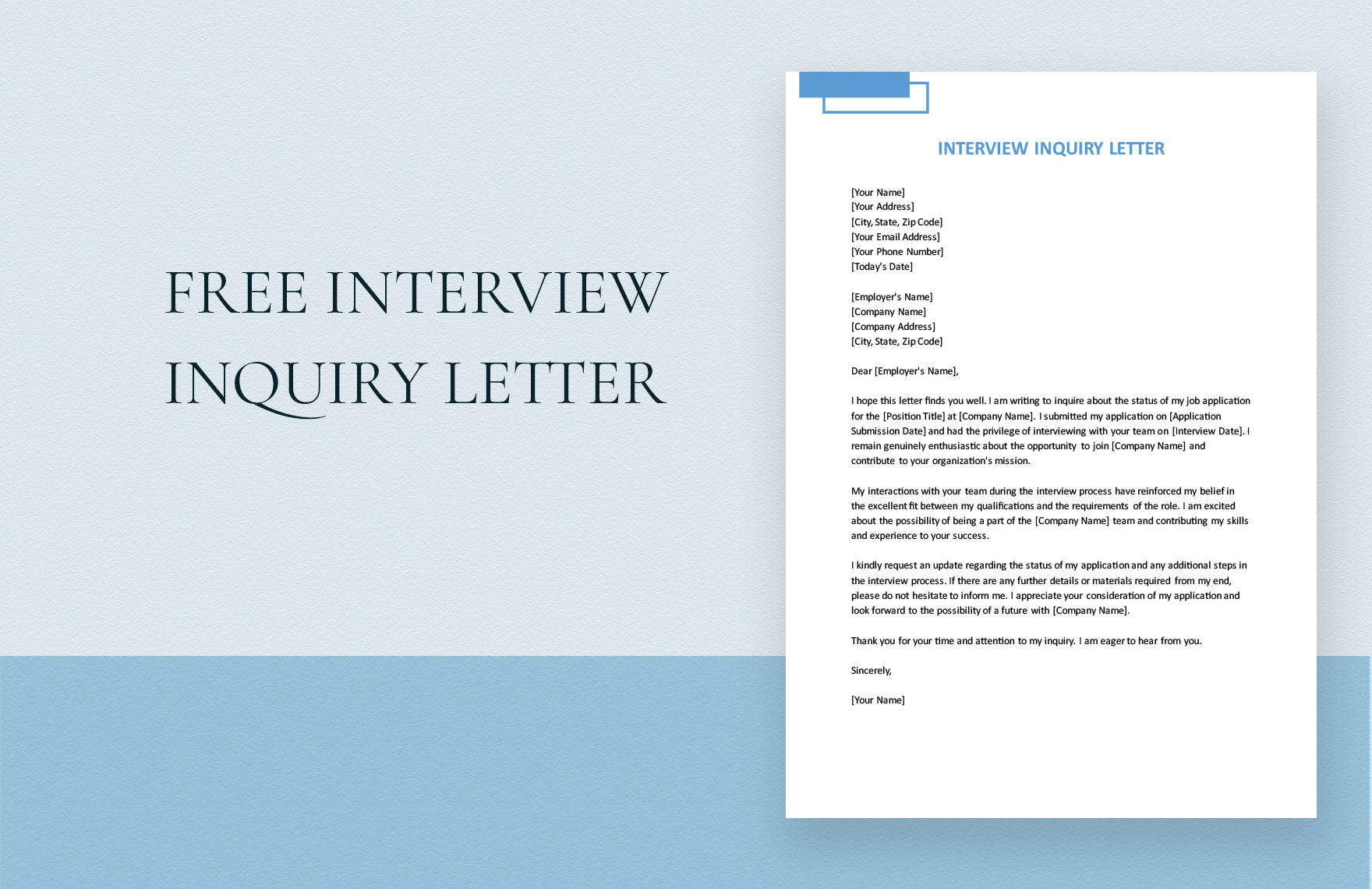 Free Interview Inquiry Letter
