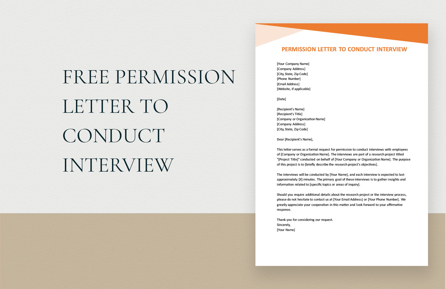 Free Permission Letter To Conduct Interview