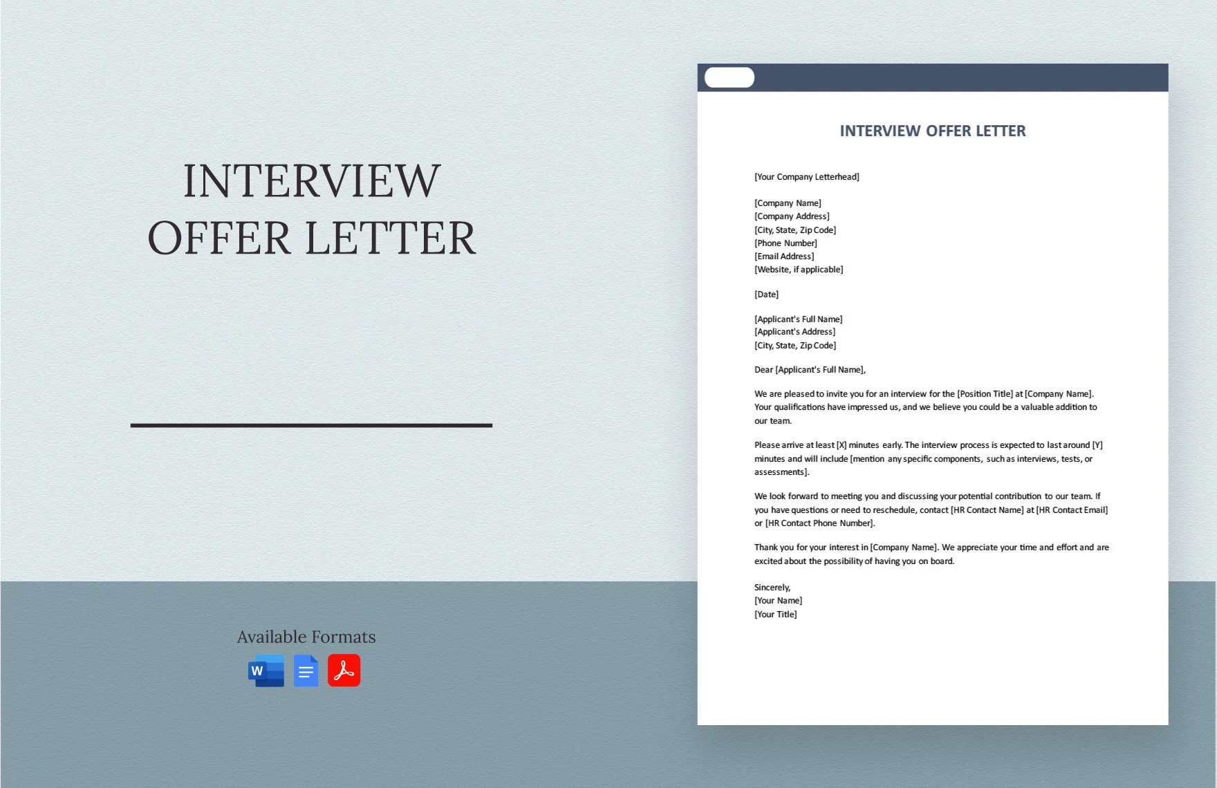 Interview Offer Letter in Word, Google Docs, PDF