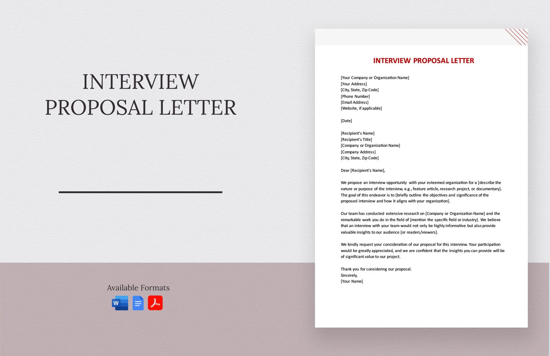 Interview Proposal Letter