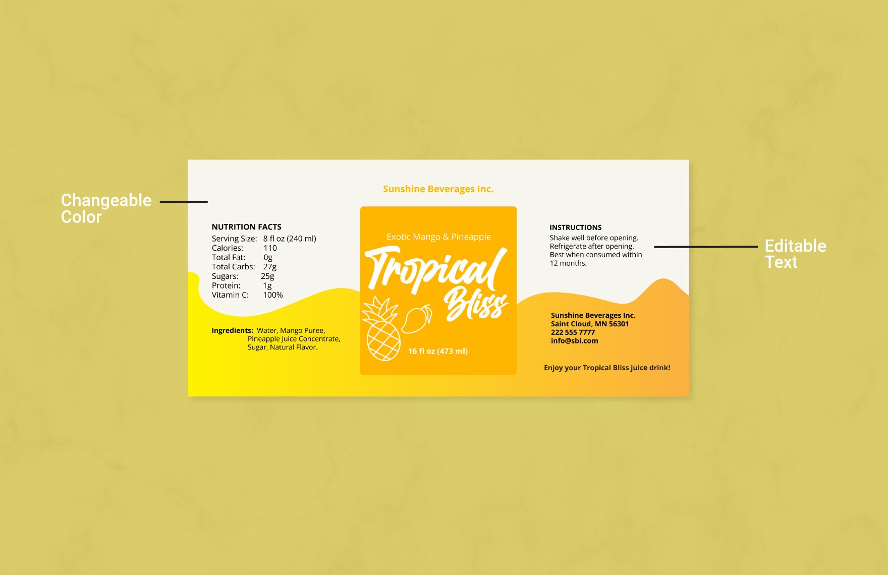 Drink Label Template