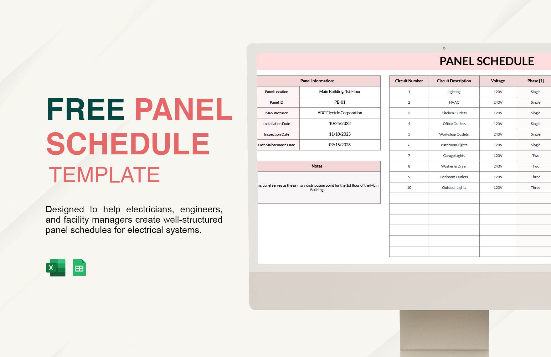 Panel Schedule Template in Excel, Google Sheets - Download | Template.net