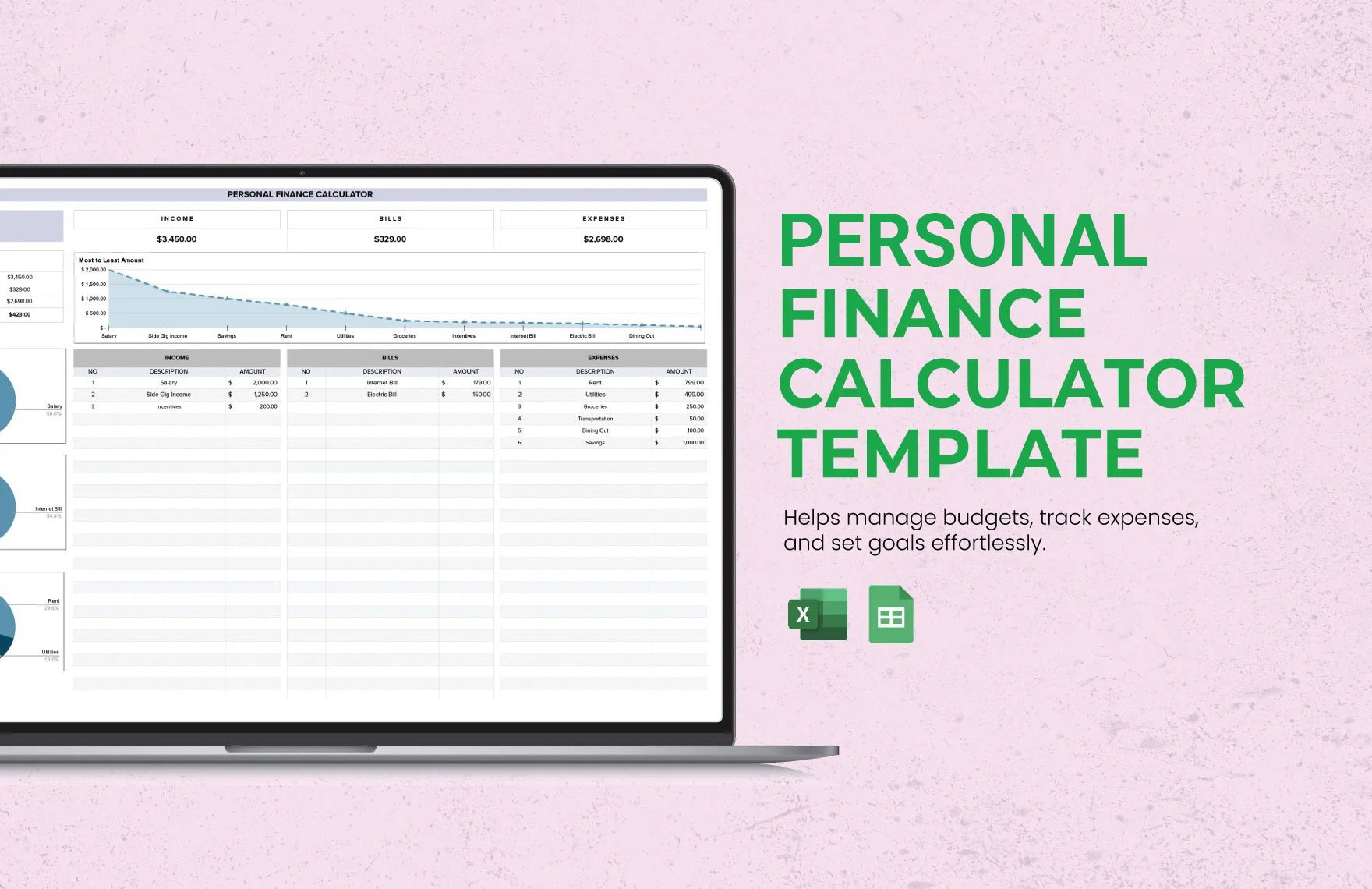 Free Personal Finance Calculator Template in Excel, Google Sheets
