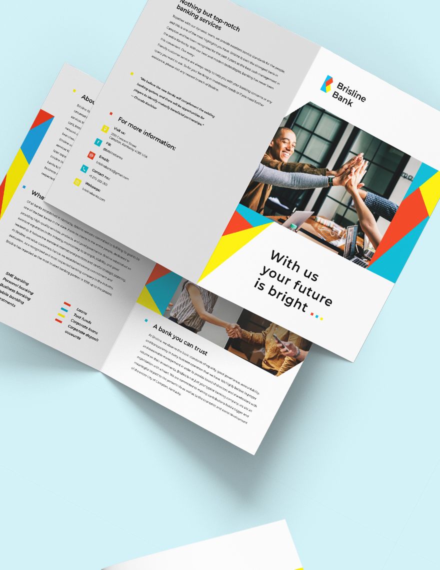 Business Banking Bi-Fold Brochure Template