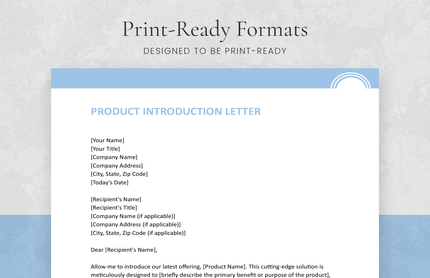 Product Introduction Letter