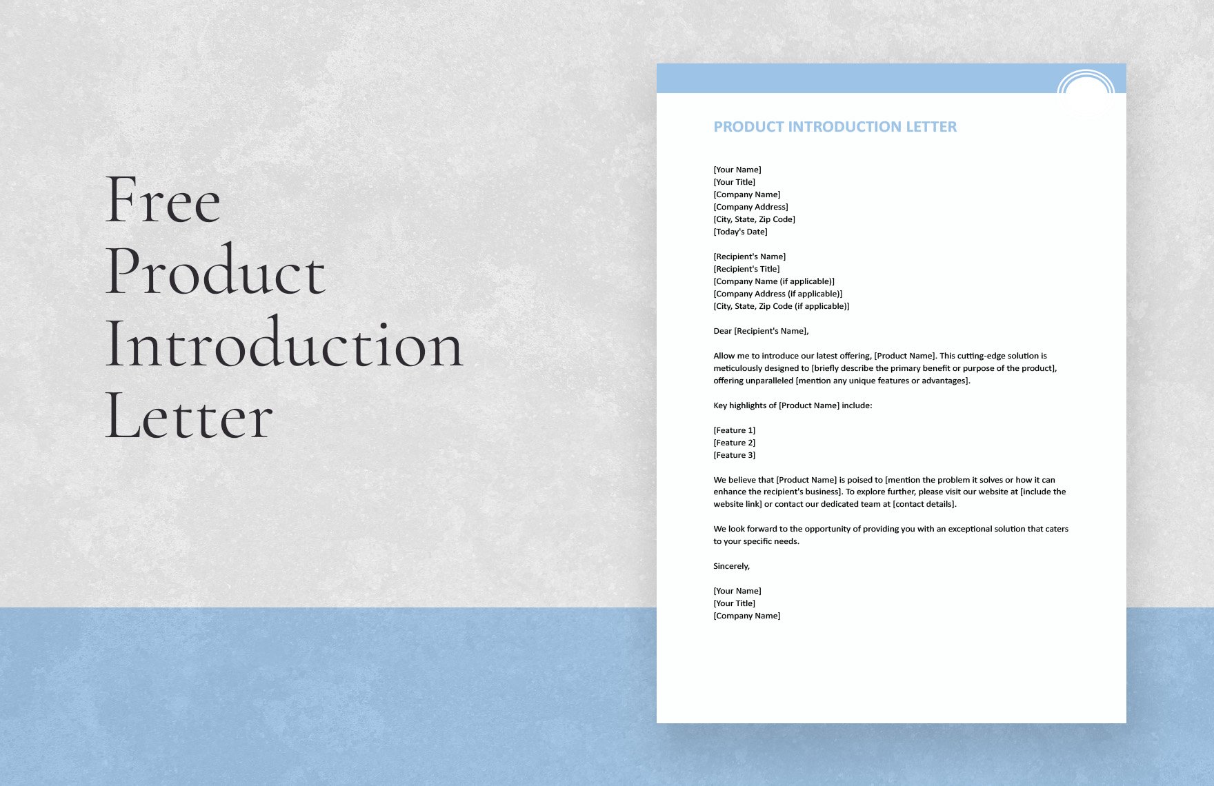 Free Product Introduction Letter