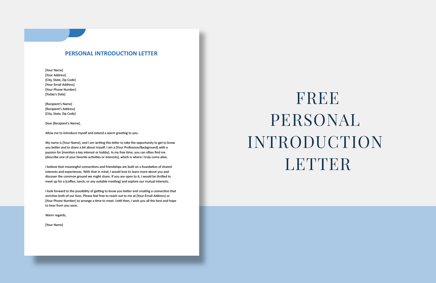 self introduction letter sample