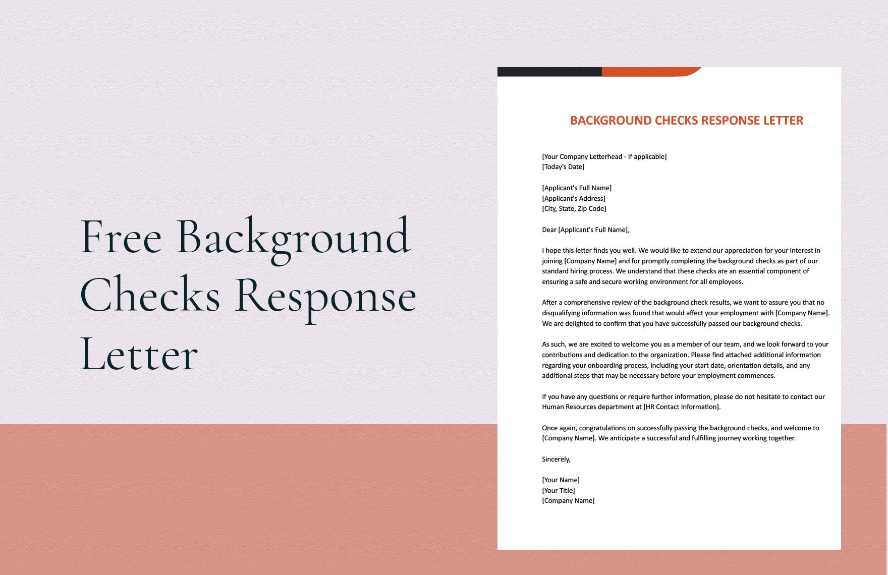 Free Background Checks Response Letter