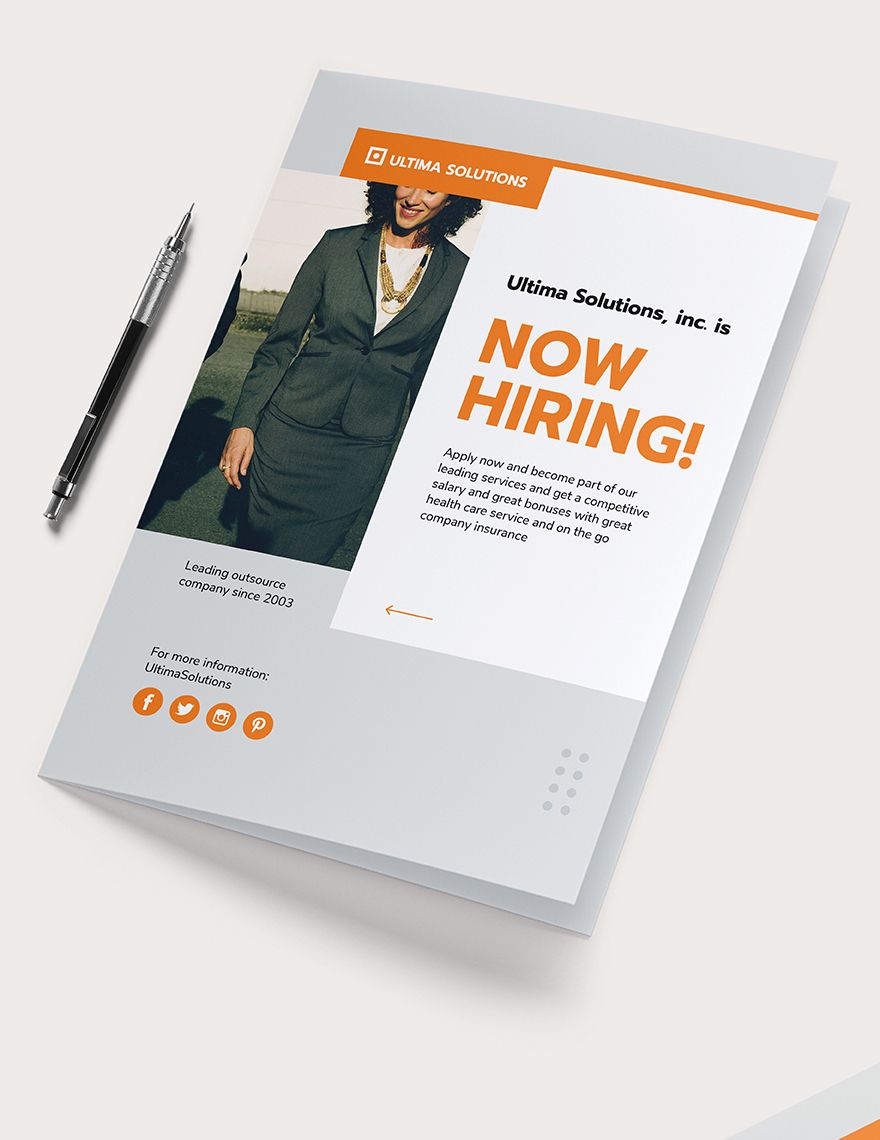 Employee Recruitment Bi-Fold Brochure Template