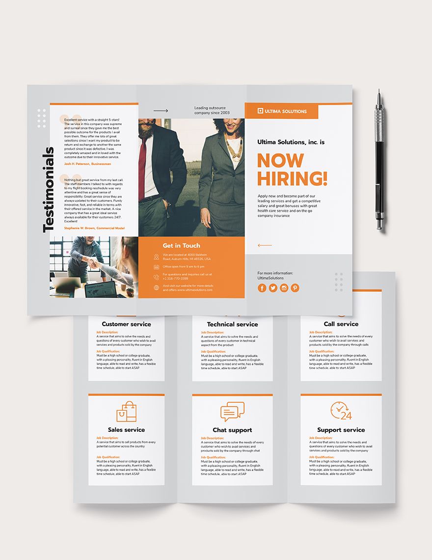 Employee Recruitment Tri-Fold Brochure Template