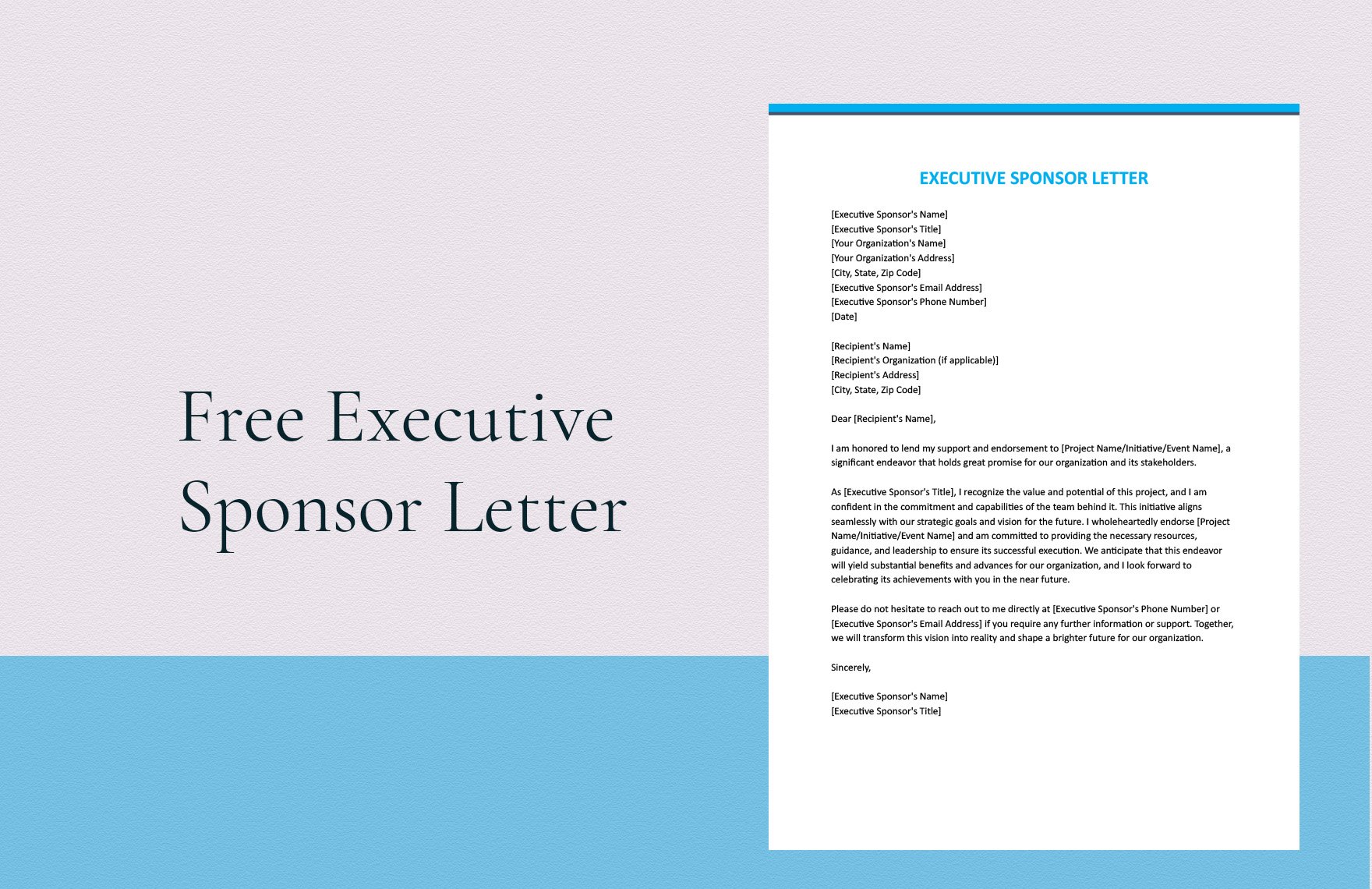 Executive Sponsor Letter