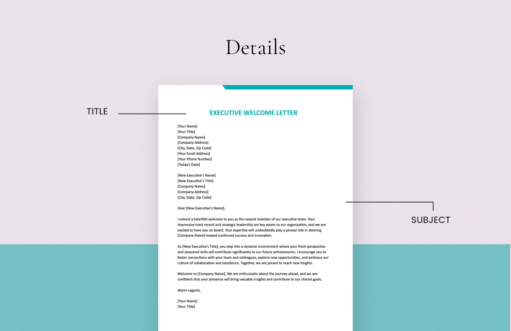 Executive Welcome Letter