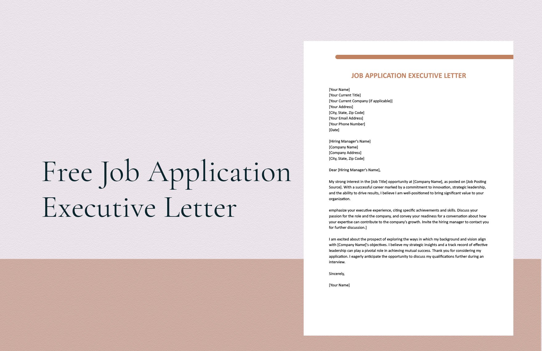 Job Application Executive Letter