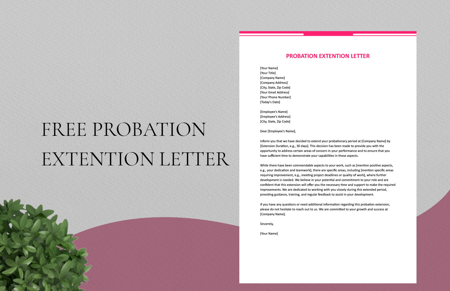 Probation Extention Letter