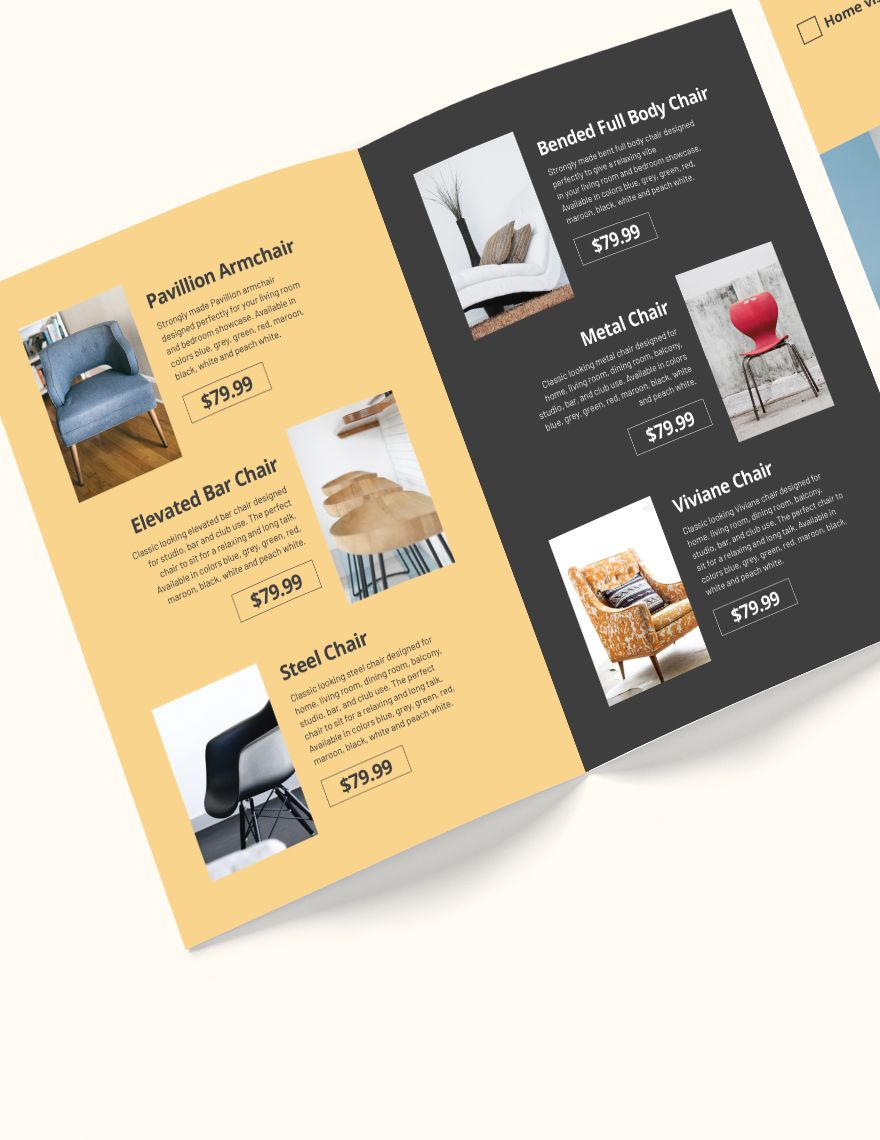 Furniture Company Bi-Fold Brochure Template