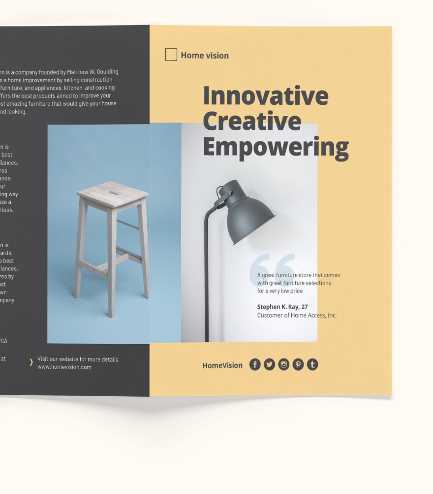 Furniture Company Bi-Fold Brochure Template