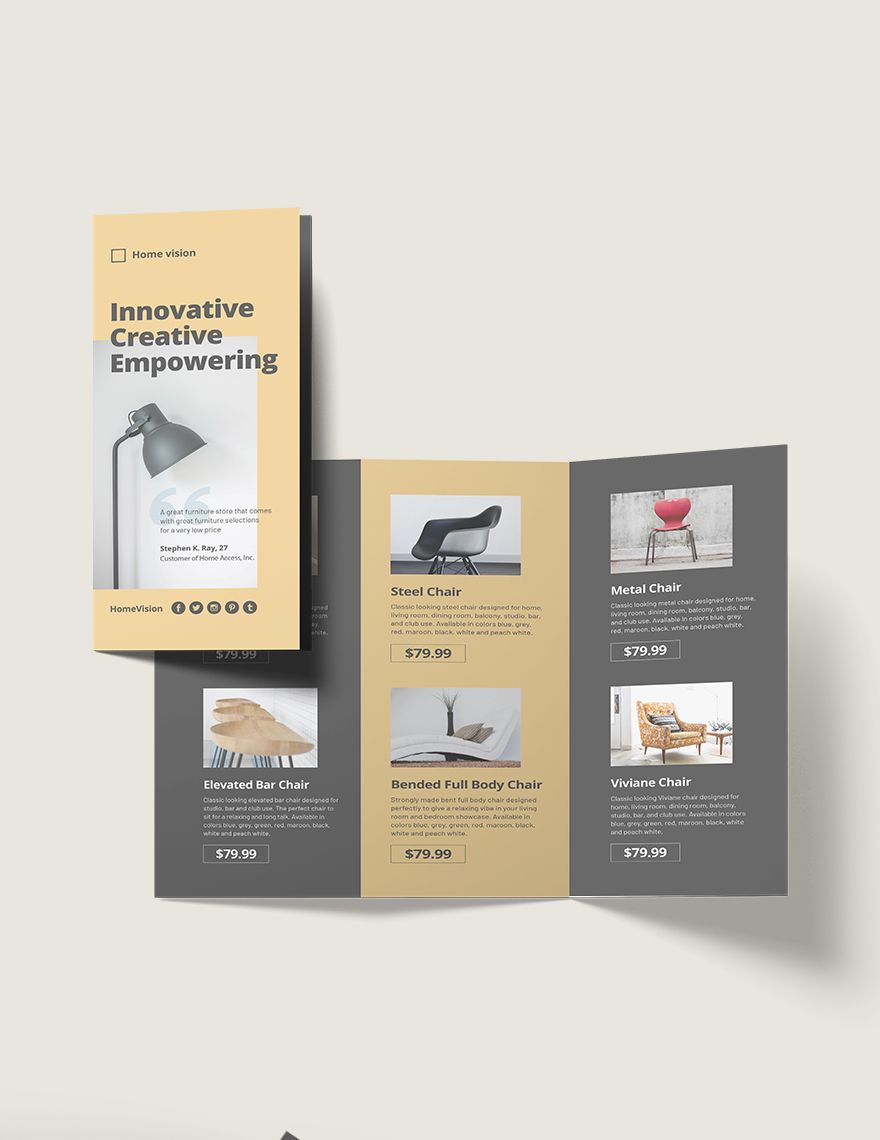 Furniture Company Tri-Fold Brochure Template