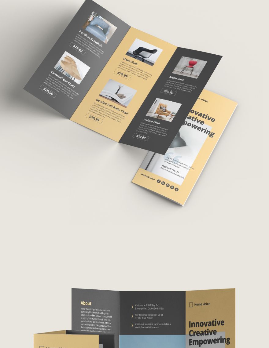 Furniture Company TriFold Brochure Editable