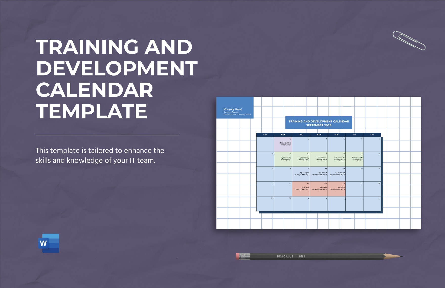 Training and Development Calendar Template in Word - Download | Template.net