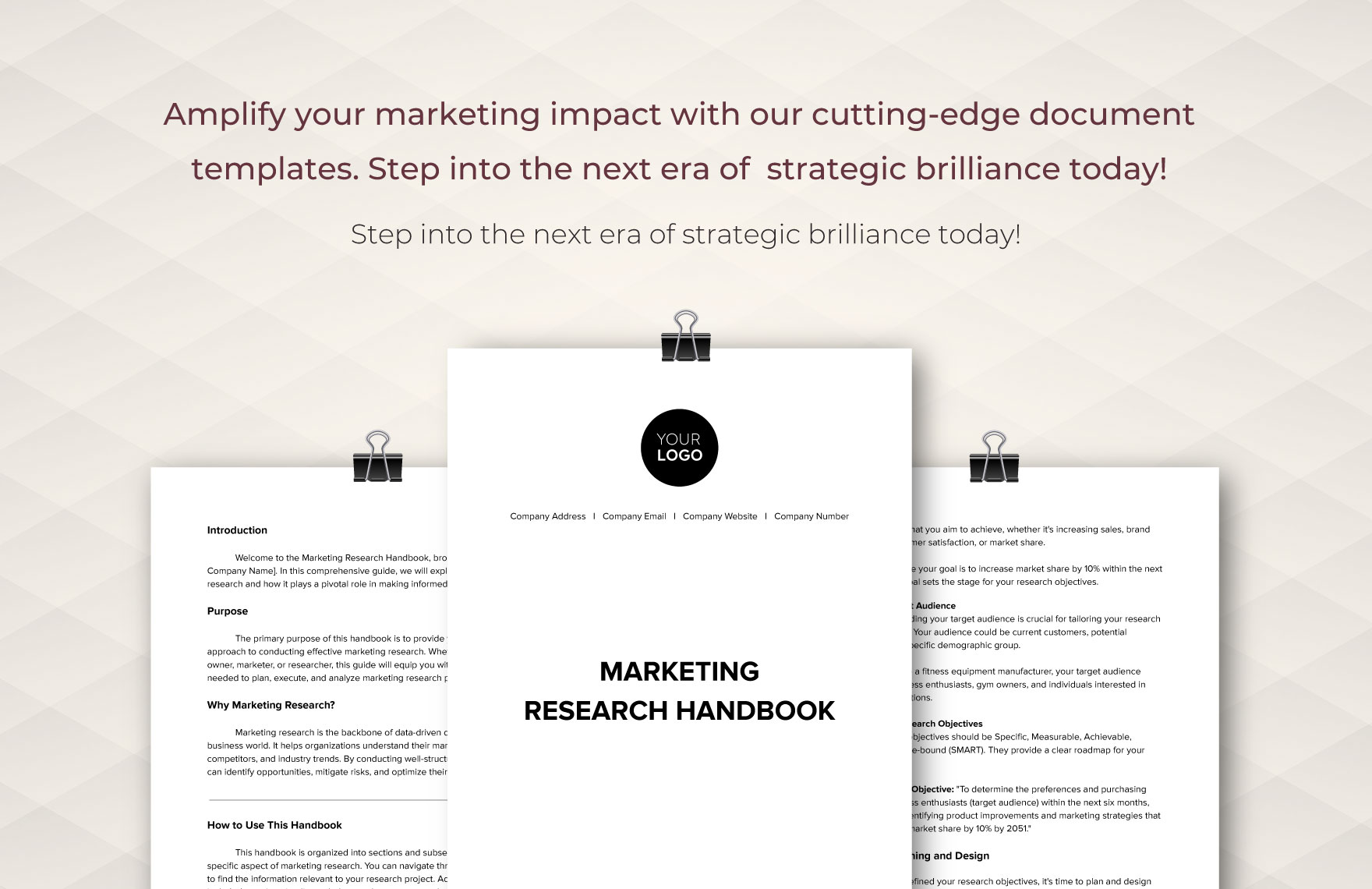 Marketing Research Handbook Template