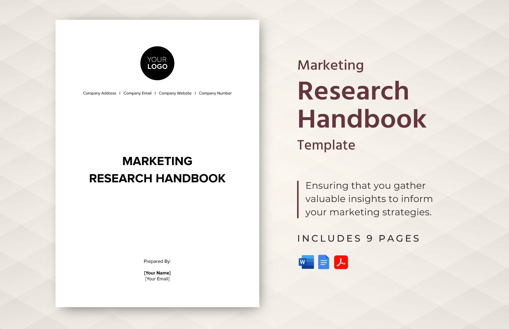 Marketing Research Handbook Template in Word, Google Docs, PDF