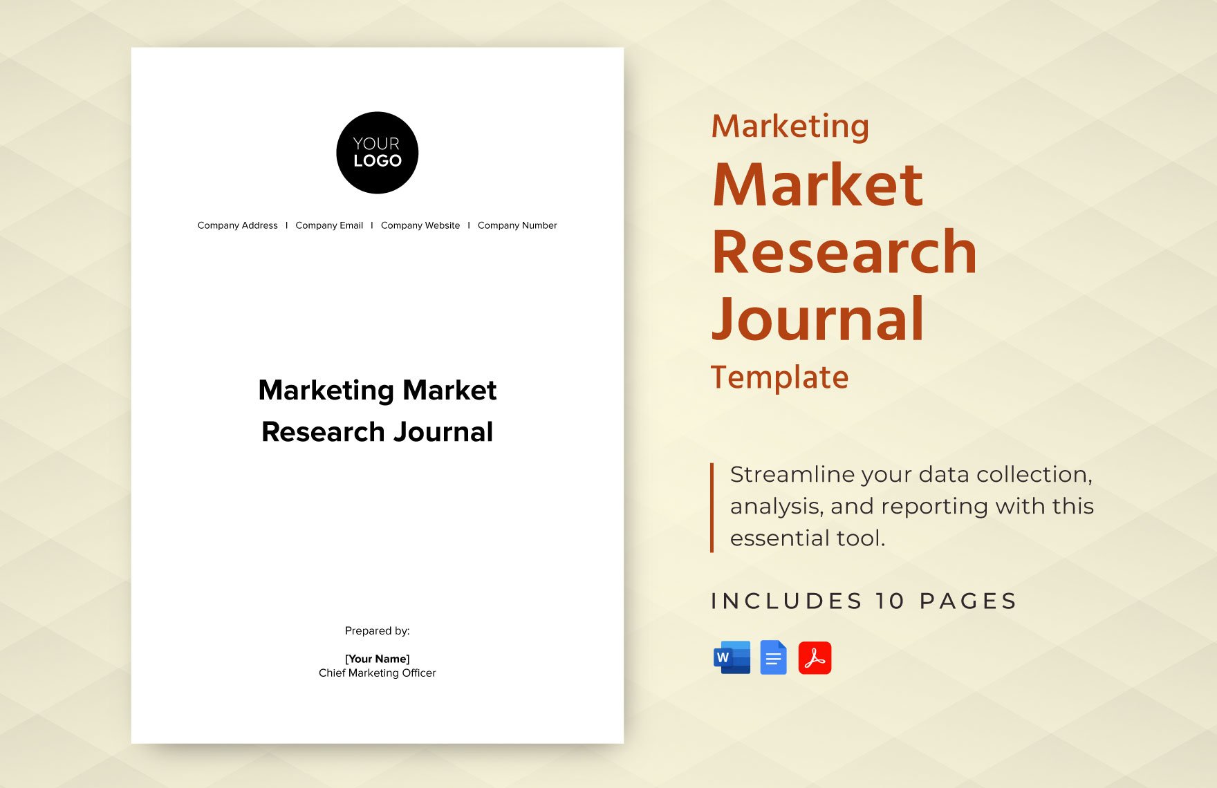 Marketing Market Research Journal Template
