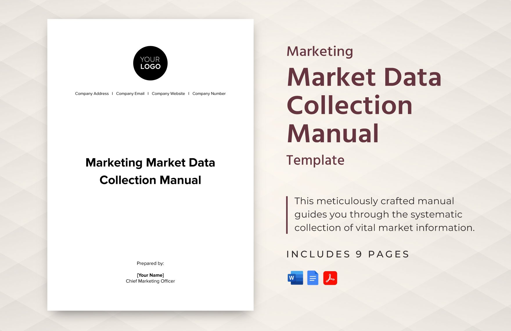 Marketing Market Data Collection Manual Template in Word, Google Docs, PDF