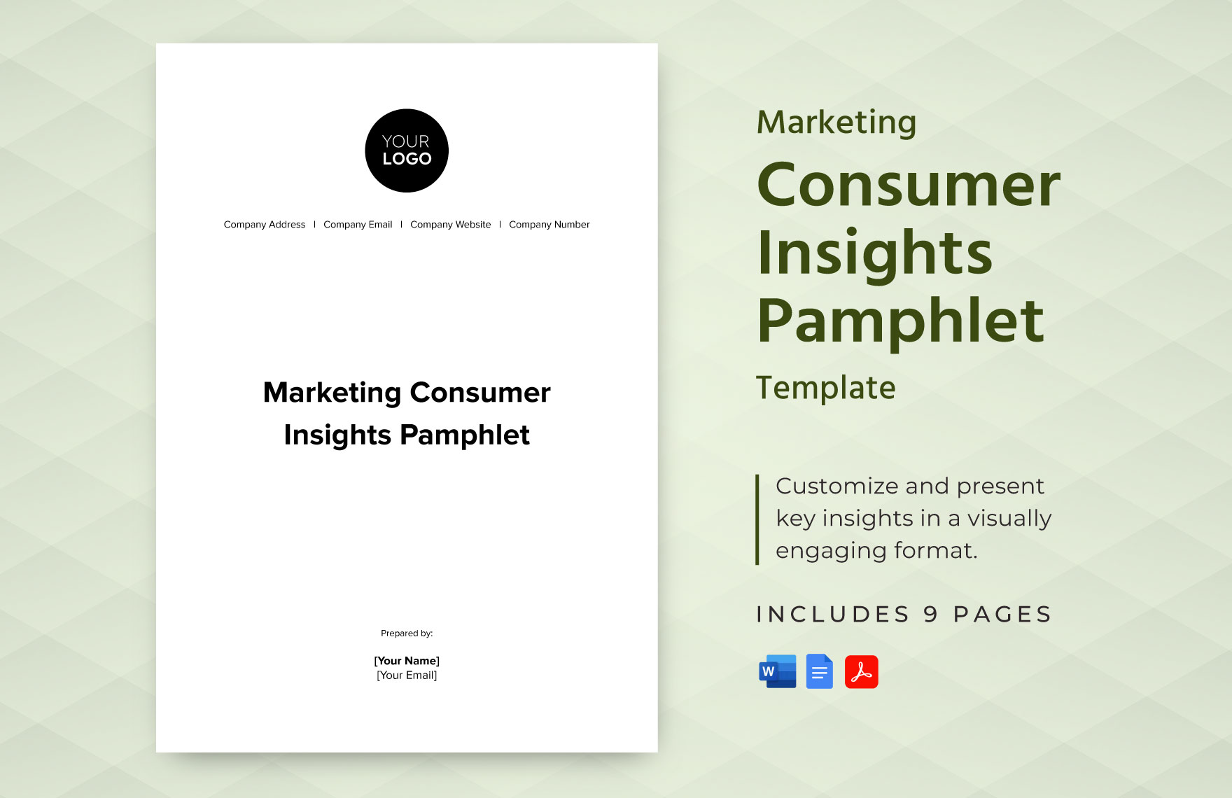 Marketing Consumer Insights Pamphlet Template in Word, Google Docs, PDF