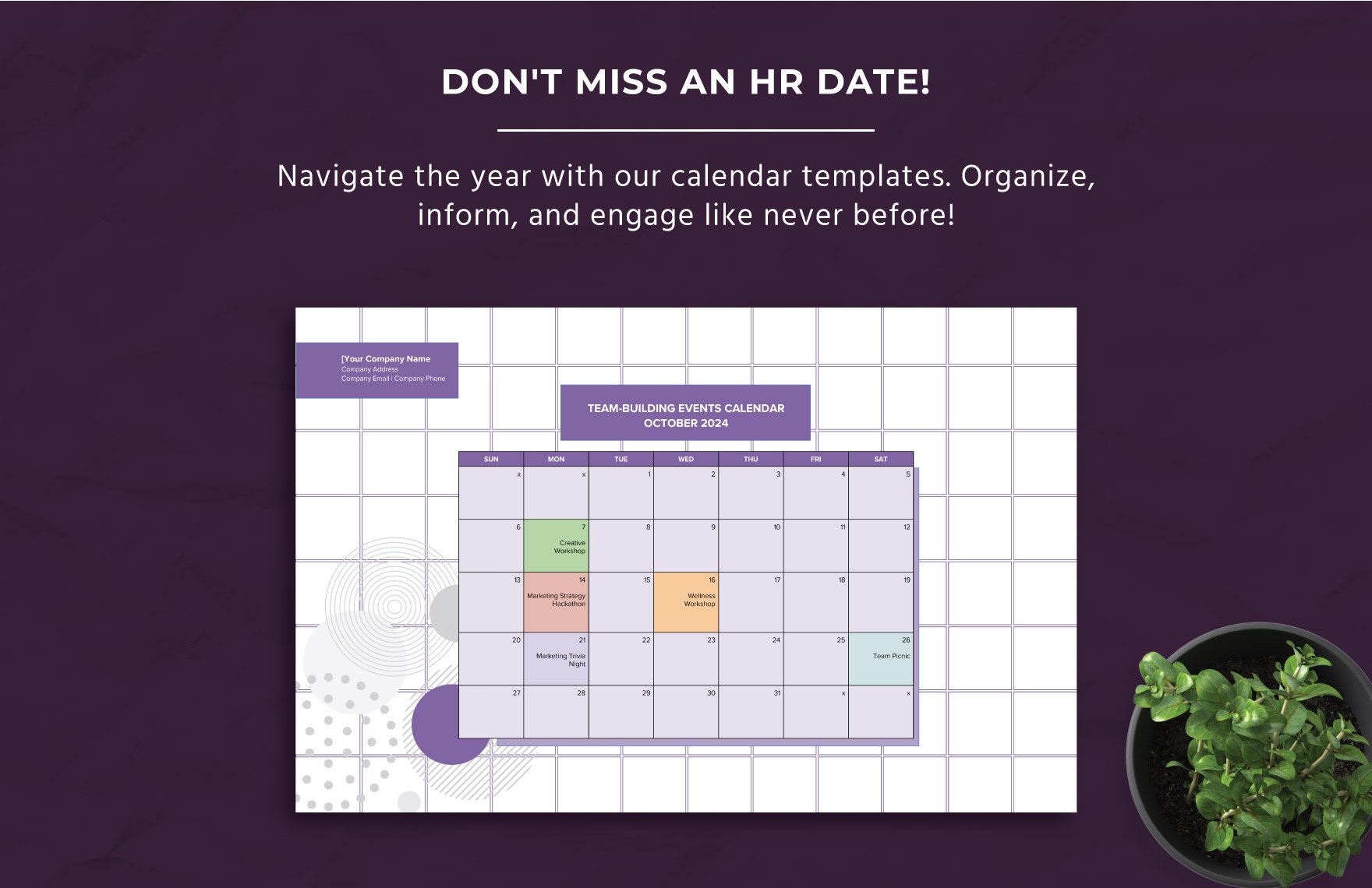 Team-Building Events Calendar Template