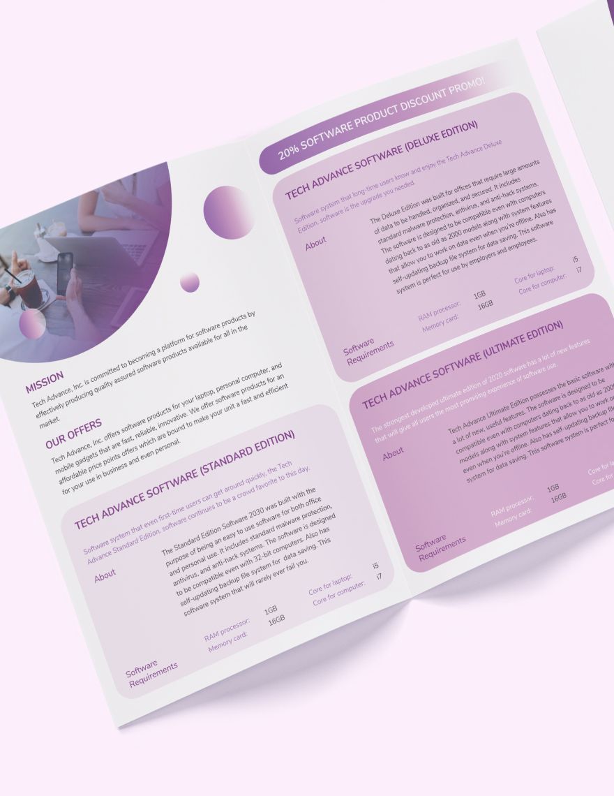 Modern Software Company Bi-Fold Brochure Template