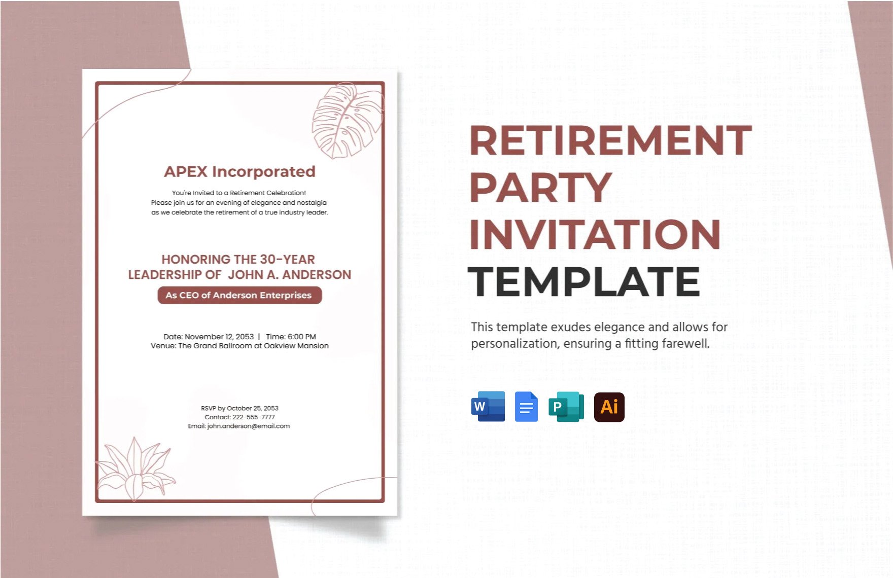 Retirement Party Invitation Template