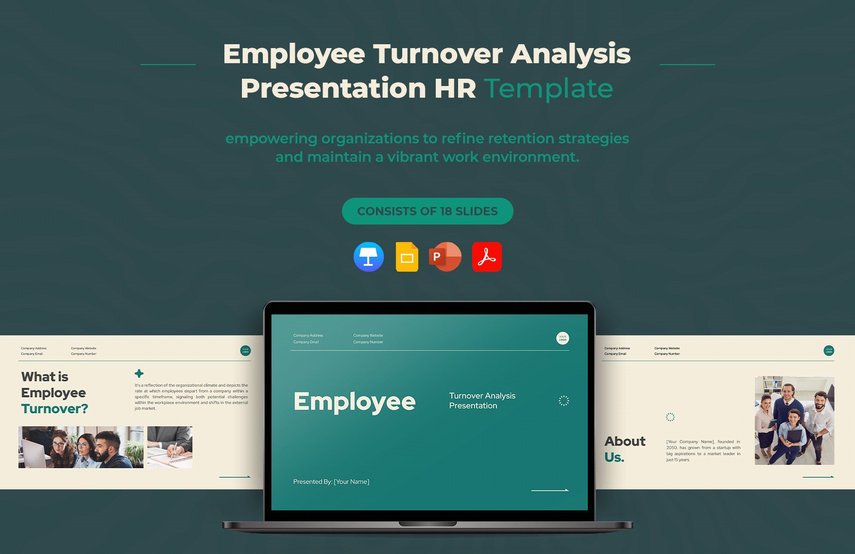 Employee Turnover Analysis Presentation HR Template in Excel, PDF, PowerPoint, Google Slides, Apple Keynote