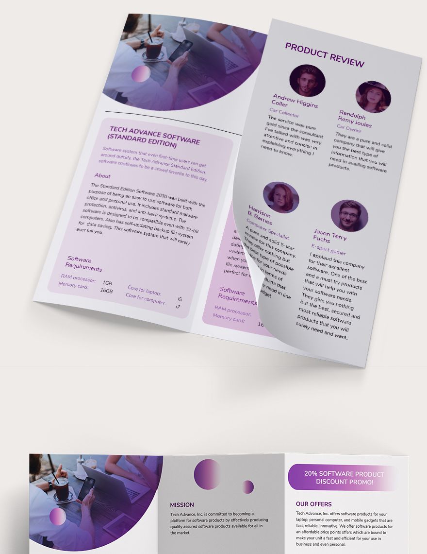 Modern Software Company Tri-Fold Brochure Template