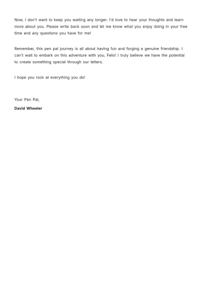 Free Personal Pen Pal Letter for Kids  Template to Edit Online