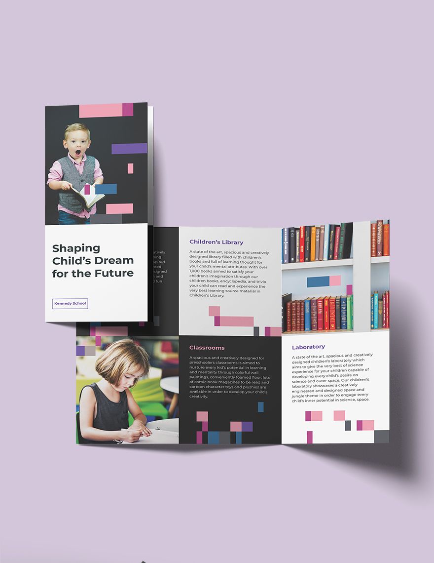 Preschool Promotional Tri-Fold Brochure Template