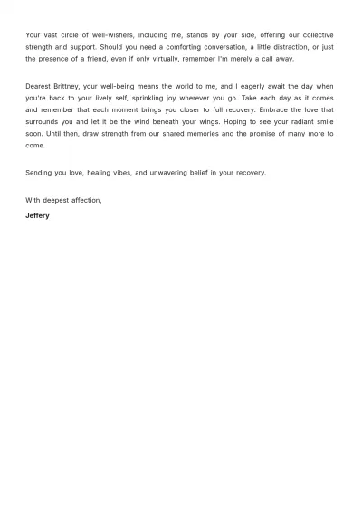 Free Personal Get-Well Soon Letter To A Loved One  Template  to Edit Online
