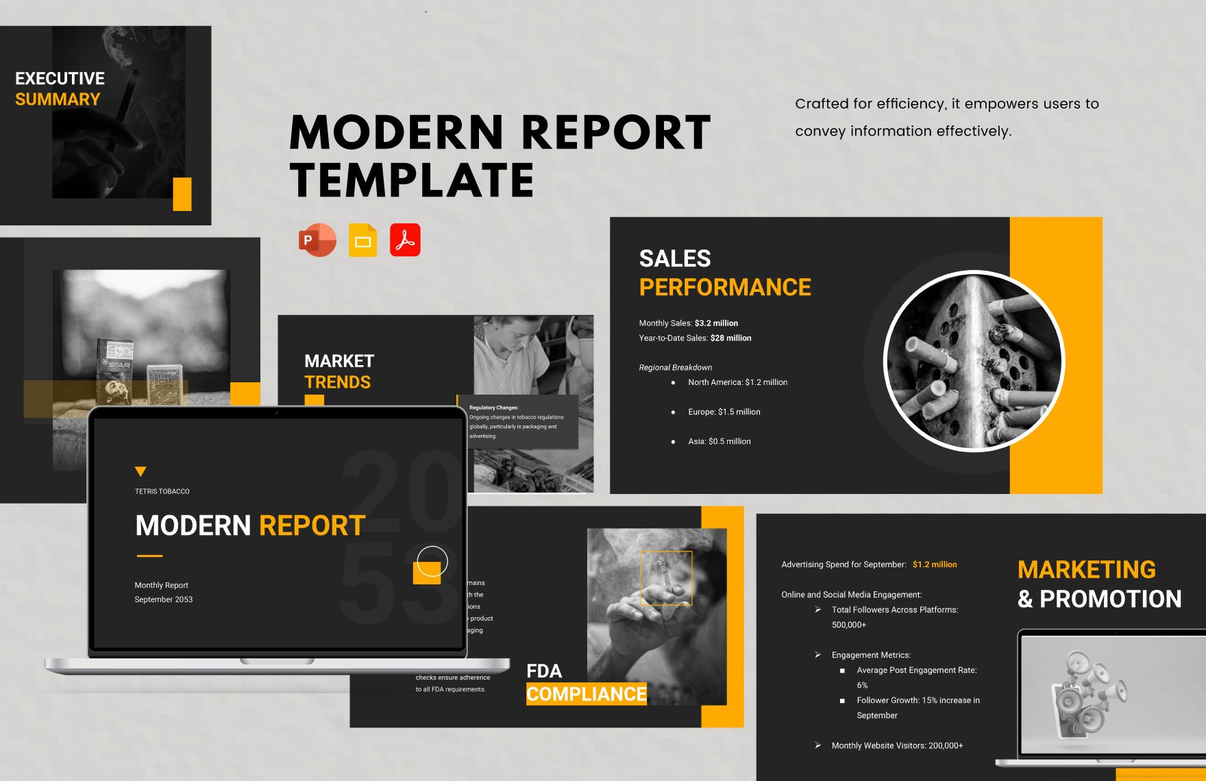 Free Modern Report Template in PDF, PowerPoint, Google Slides