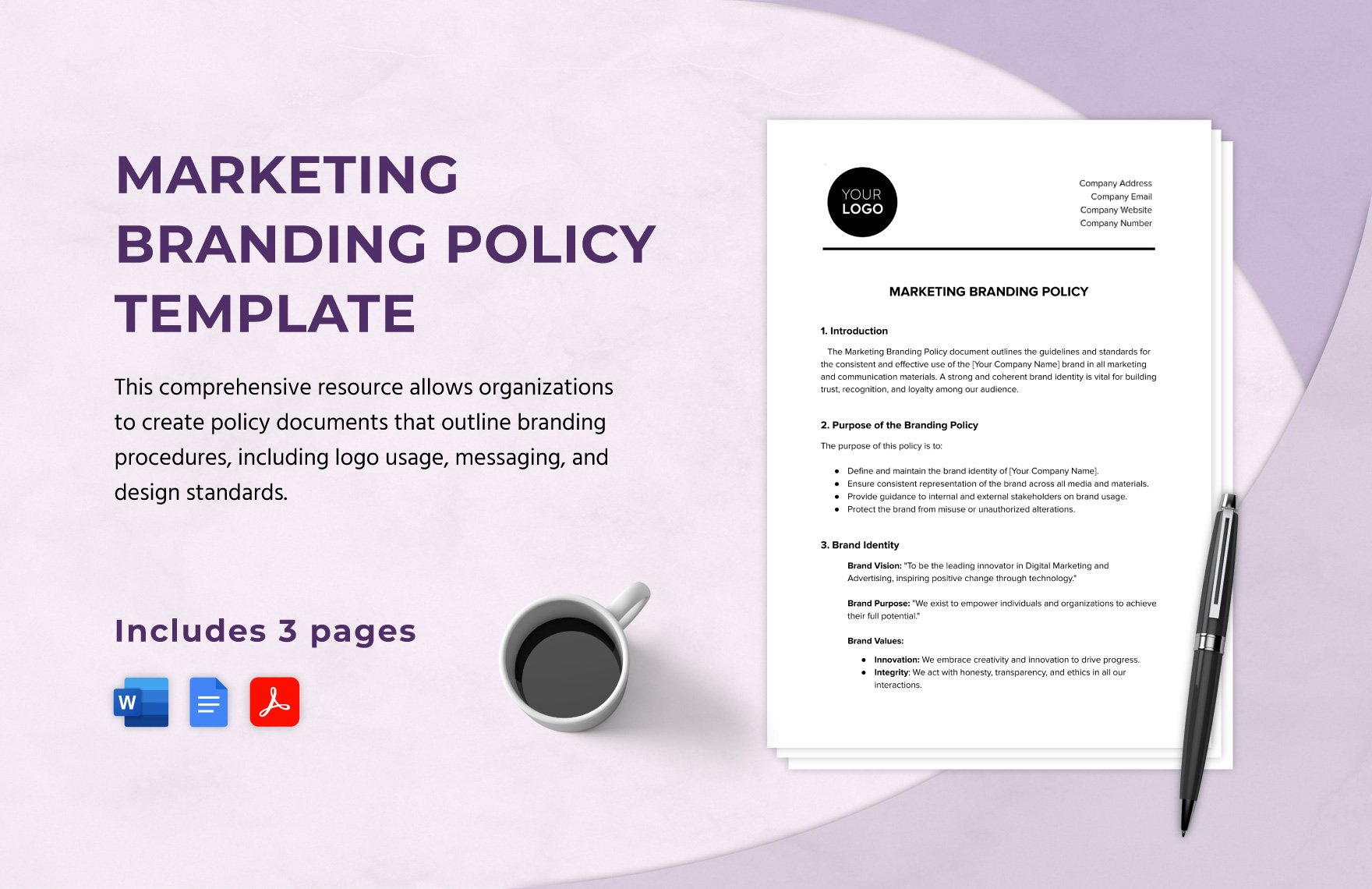 Marketing Branding Policy Template in Word, Google Docs, PDF