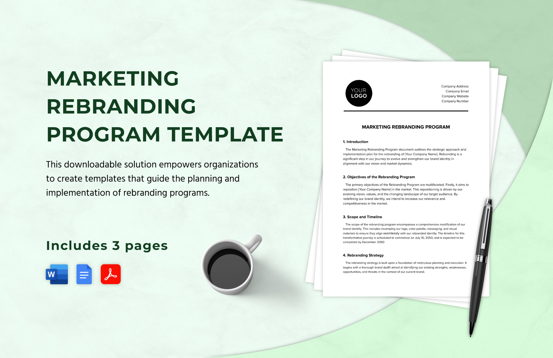 Marketing Rebranding Program Template in Word, Google Docs, PDF