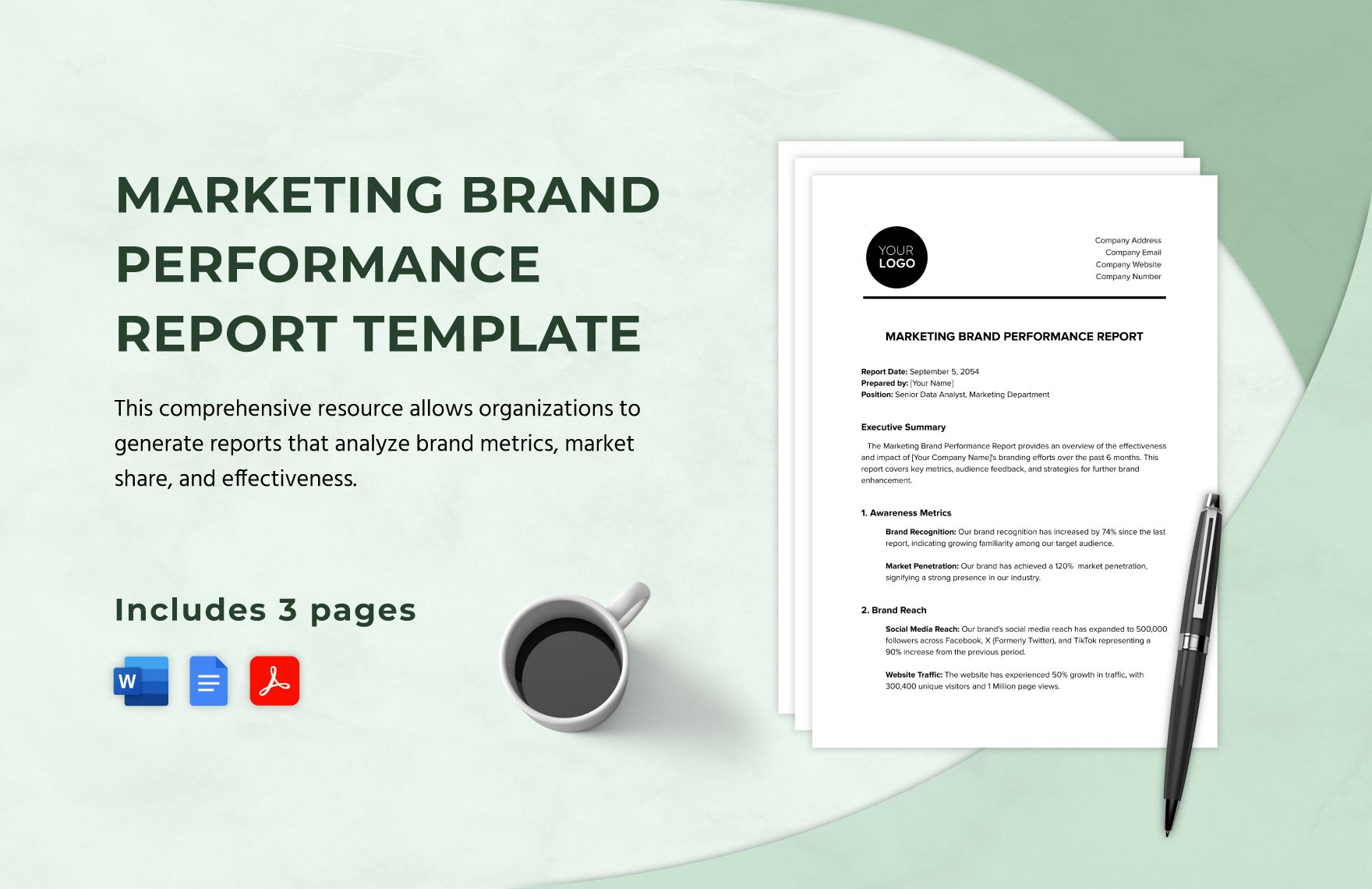 Marketing Brand Performance Report Template