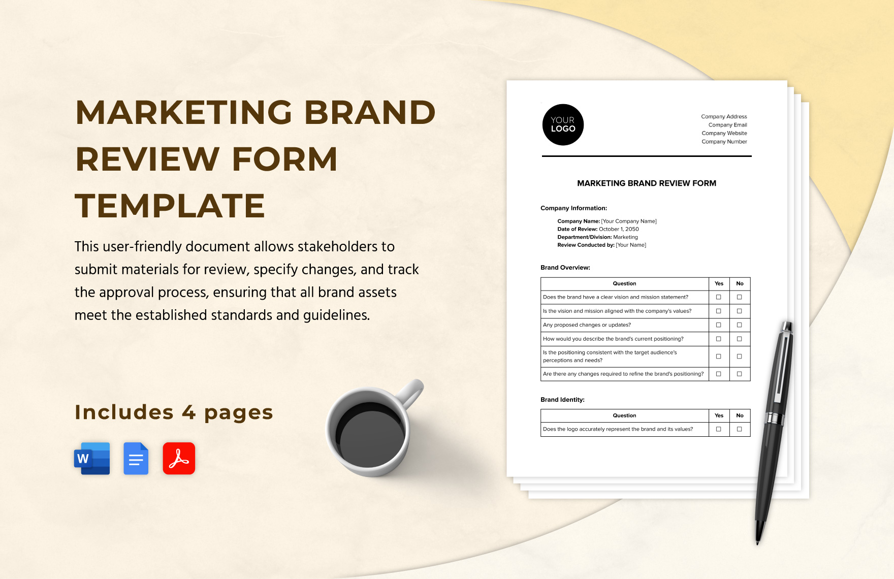 Marketing Brand Review Form Template in Word, Google Docs, PDF