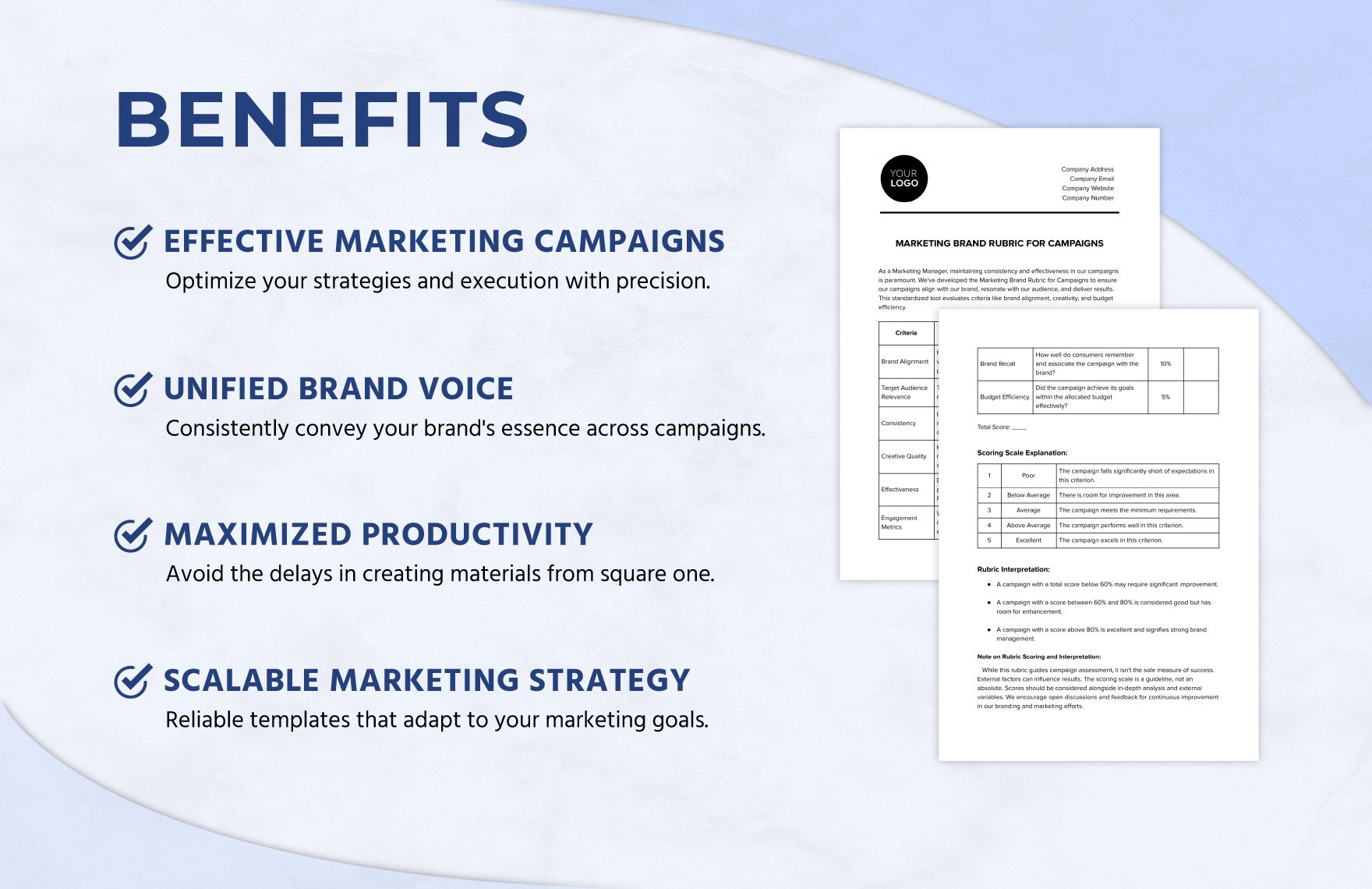 Marketing Brand Rubric for Campaigns Template