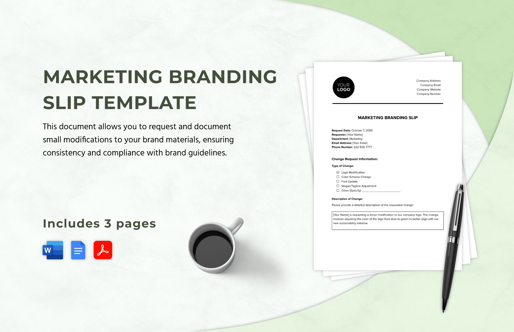 Marketing Branding Slip Template in Word, Google Docs, PDF