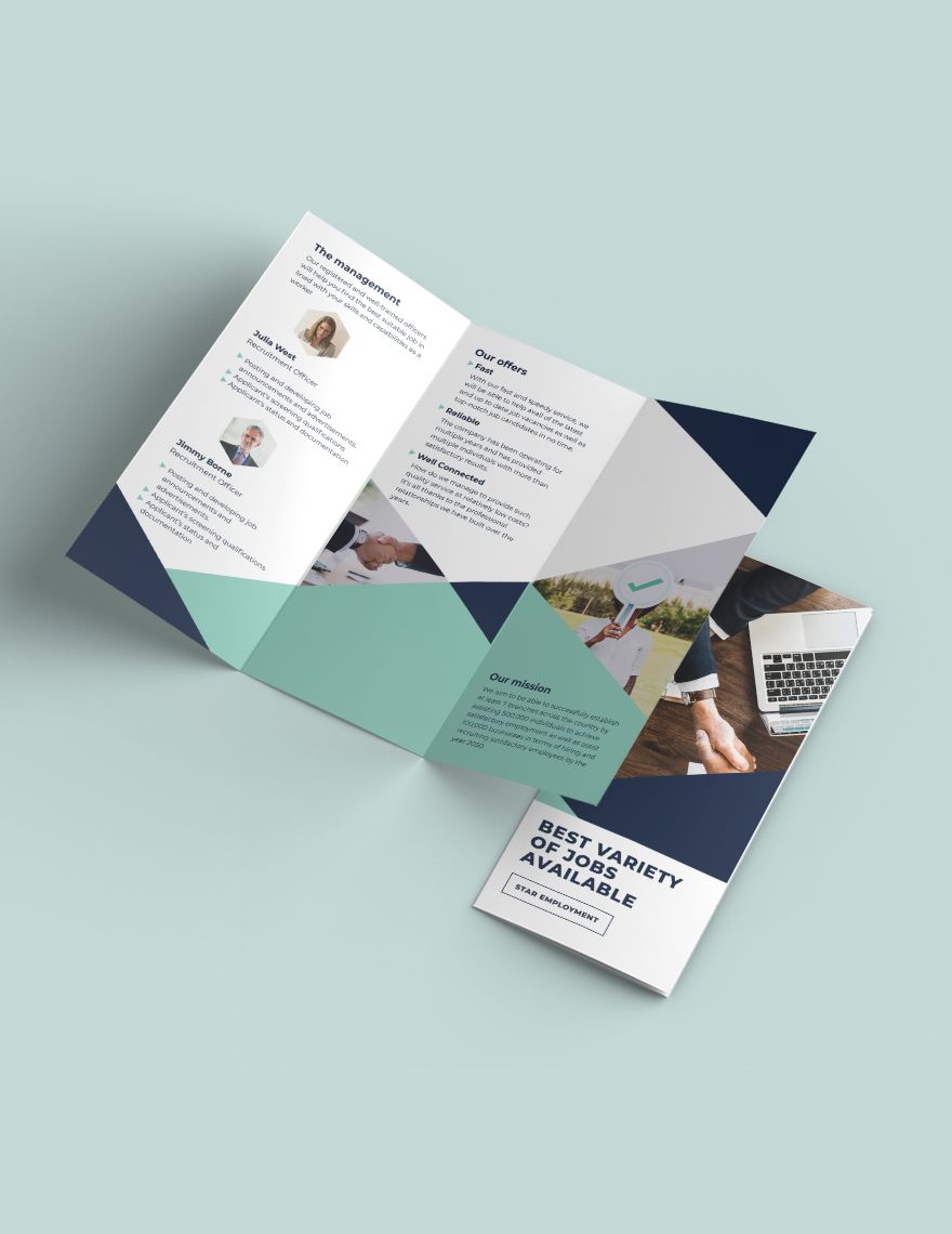Recruitment Tri-Fold Brochure Template in Word, Illustrator, PSD, Apple Pages, Publisher, InDesign
