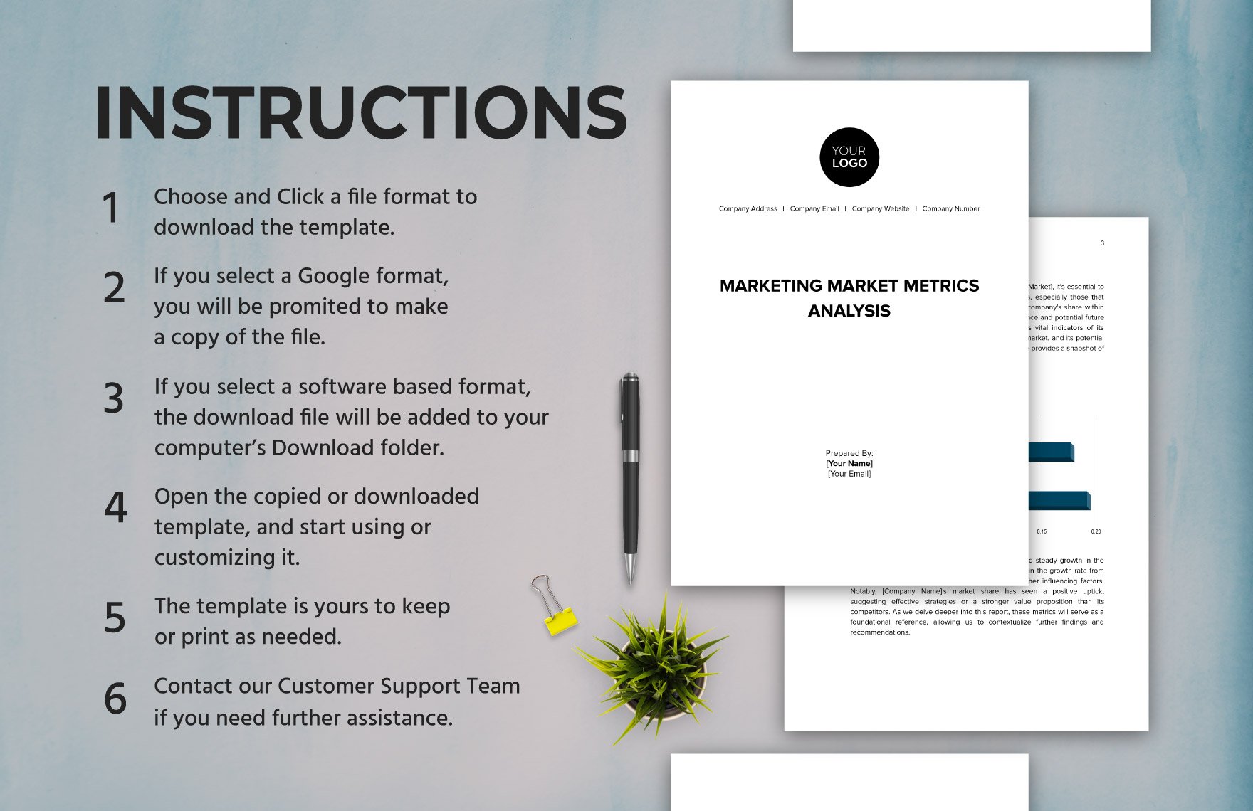 Marketing Market Metrics Analysis Template in Word PDF Google Docs