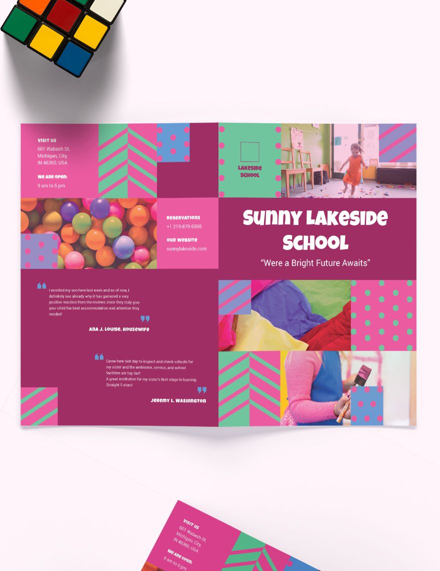 Simple Preschool Bi-Fold Brochure Template