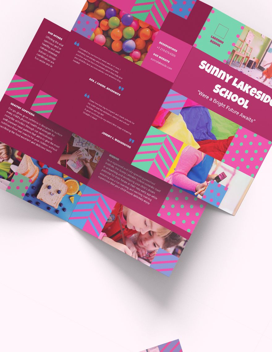 Simple Preschool Bi-Fold Brochure Template