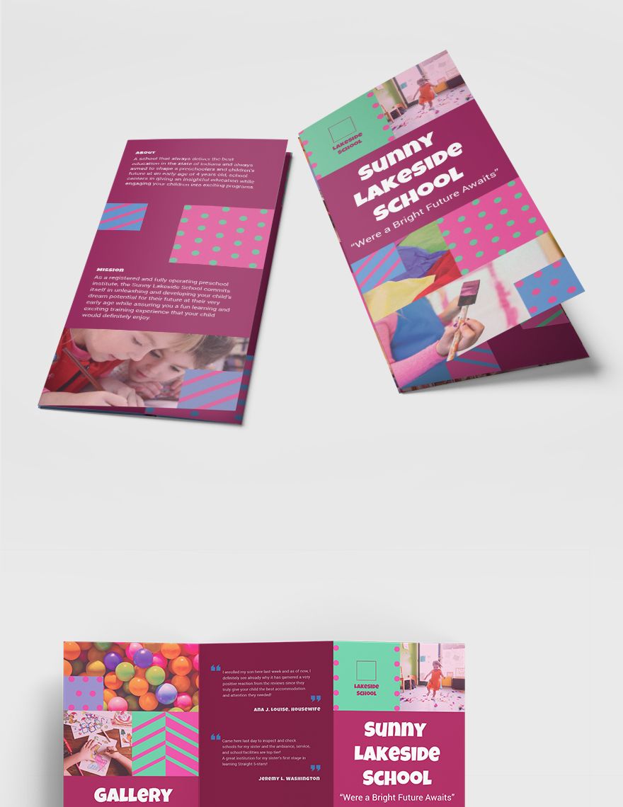 Simple Preschool Tri-Fold Brochure Template