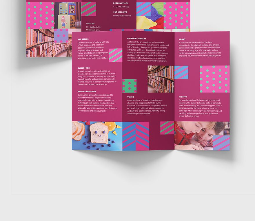 Simple Preschool Tri-Fold Brochure Template