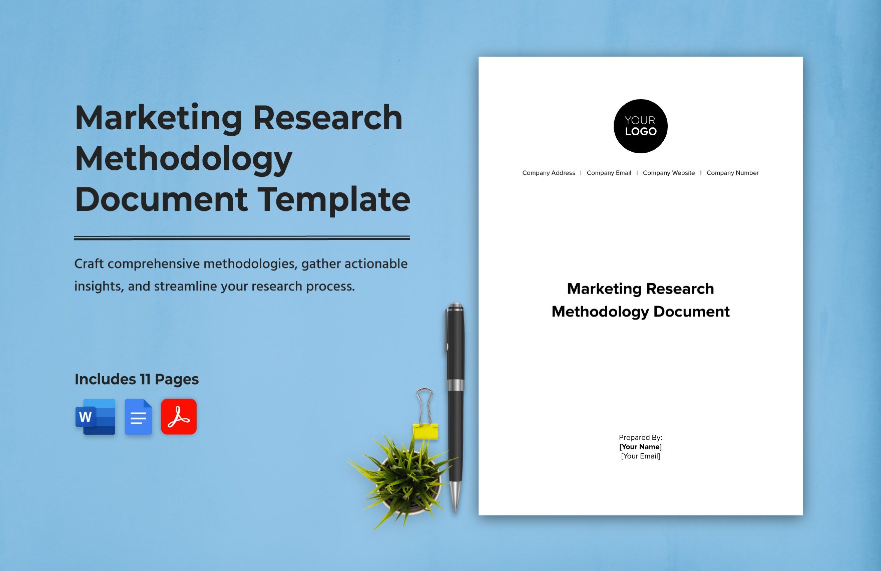 Marketing Research Methodology Document Template in Word, Google Docs, PDF
